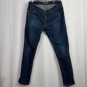 Seven7 Men’s Skinny Dark Wash Embroidered Pockets Denim Blue Jeans Size 32X30